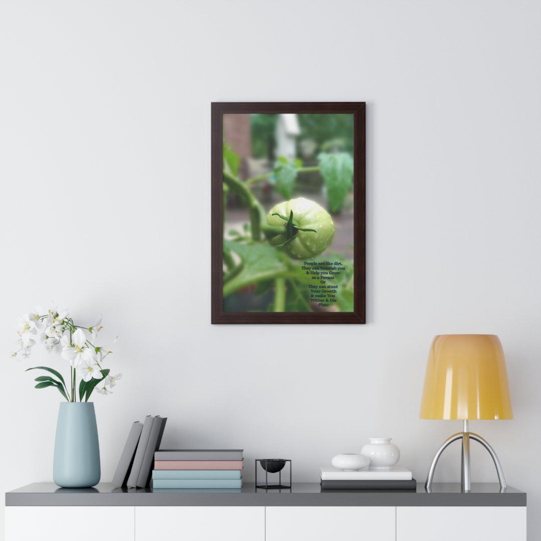 What type of soil are you? PLATO QUOTE, Framed Vertical Poster