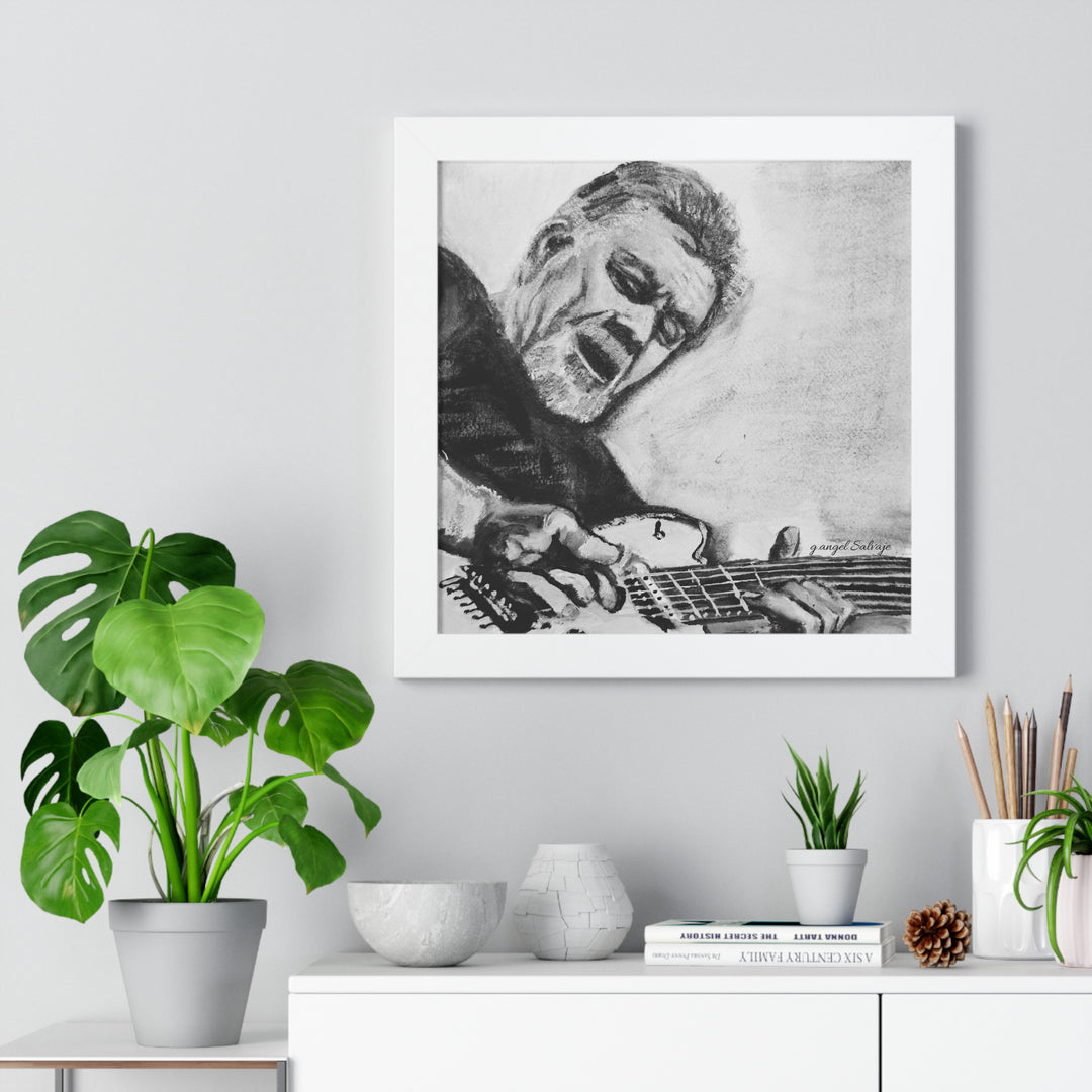 Vertical Poster, Eddie Van Halen Black and White Portrait