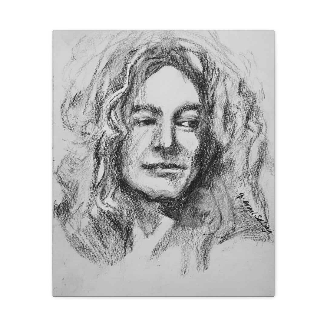 Robert Plant,  B&W Rock and Roll Series, Matte Canvas, Stretched, 1.25"
