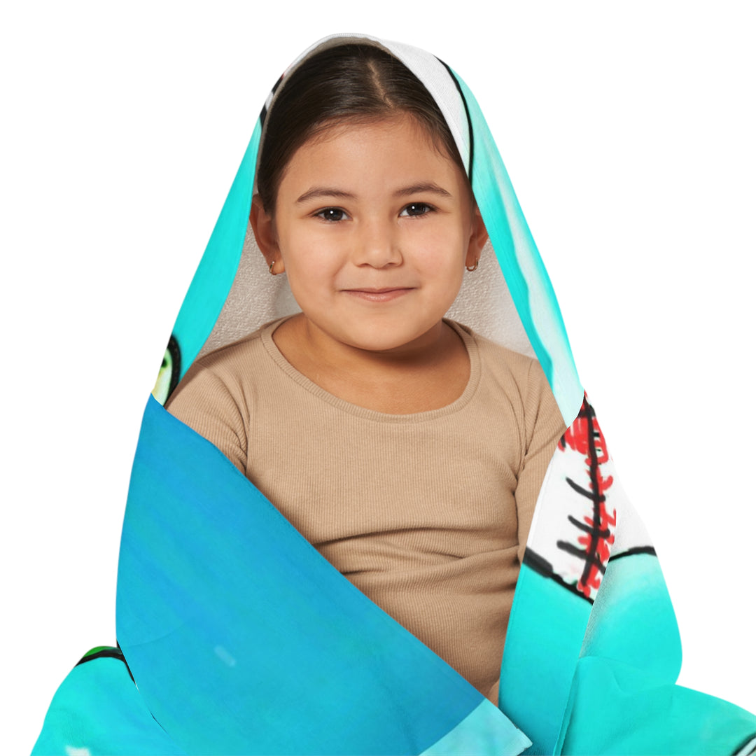Dino knockin it outta d'park, Youth Hooded Towel