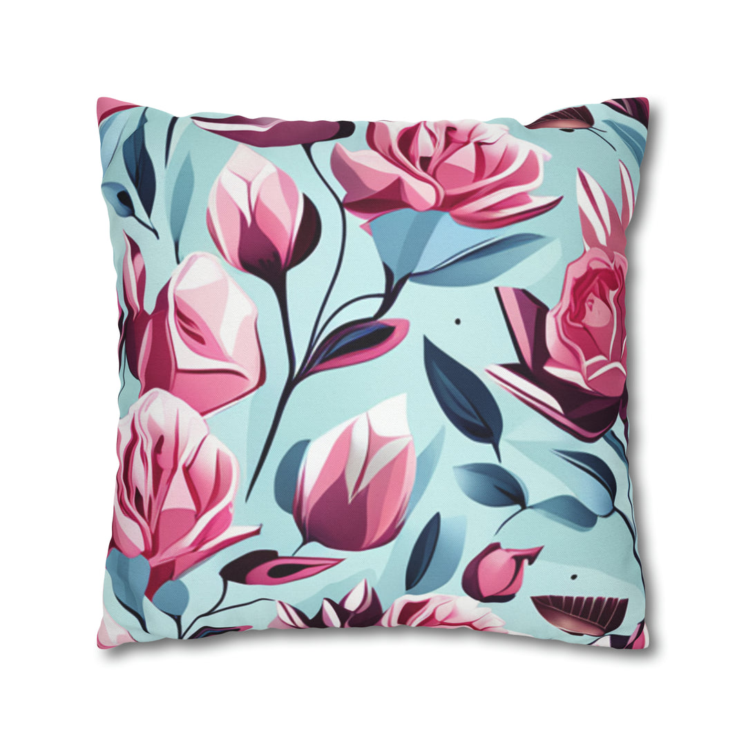 Roses are Pink Spun Polyester Square Pillow Case