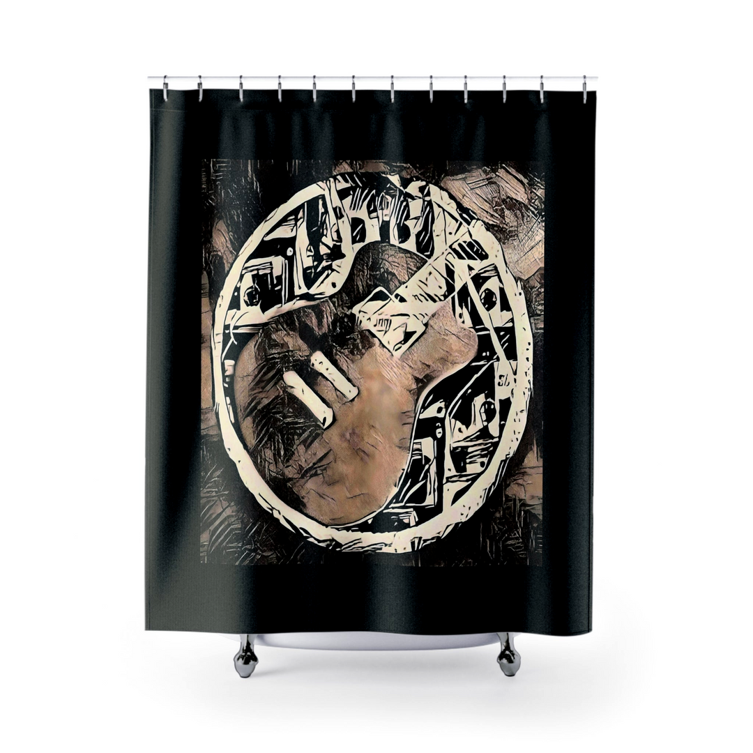 Sketchy Guitar Shower Curtains