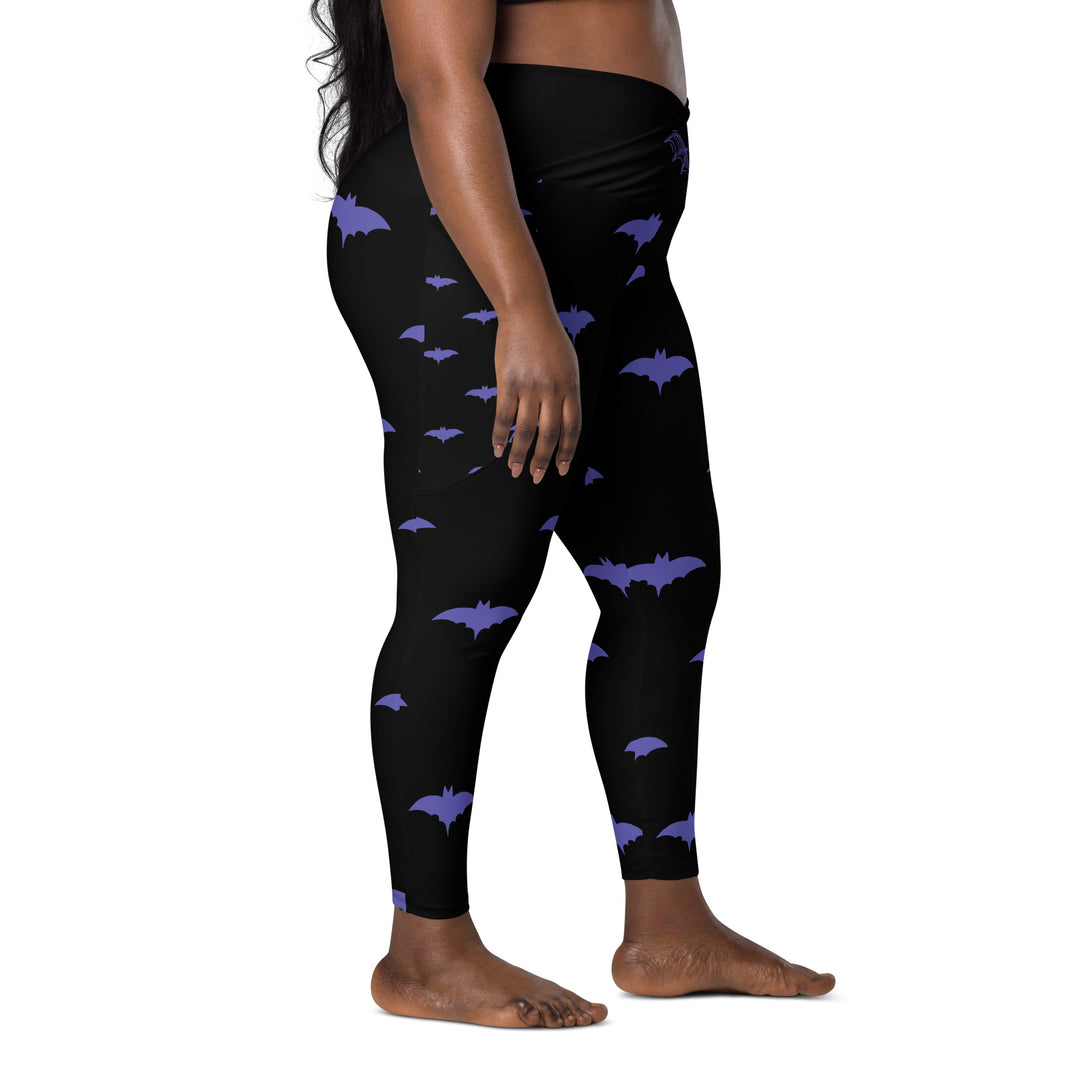 Purple Bat Signal Crossover leggings with pockets