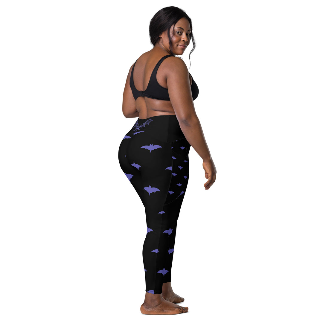 Purple Bat Signal Crossover leggings with pockets