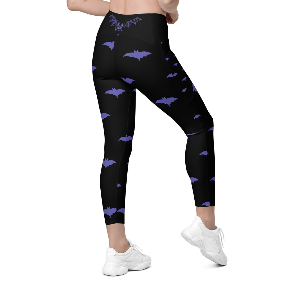 Purple Bat Signal Crossover leggings with pockets