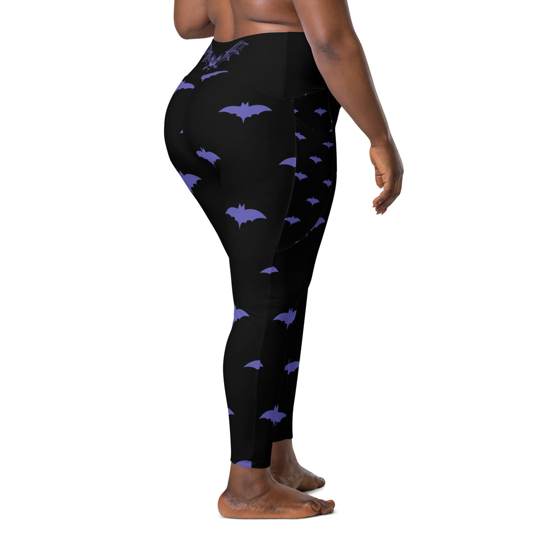 Purple Bat Signal Crossover leggings with pockets