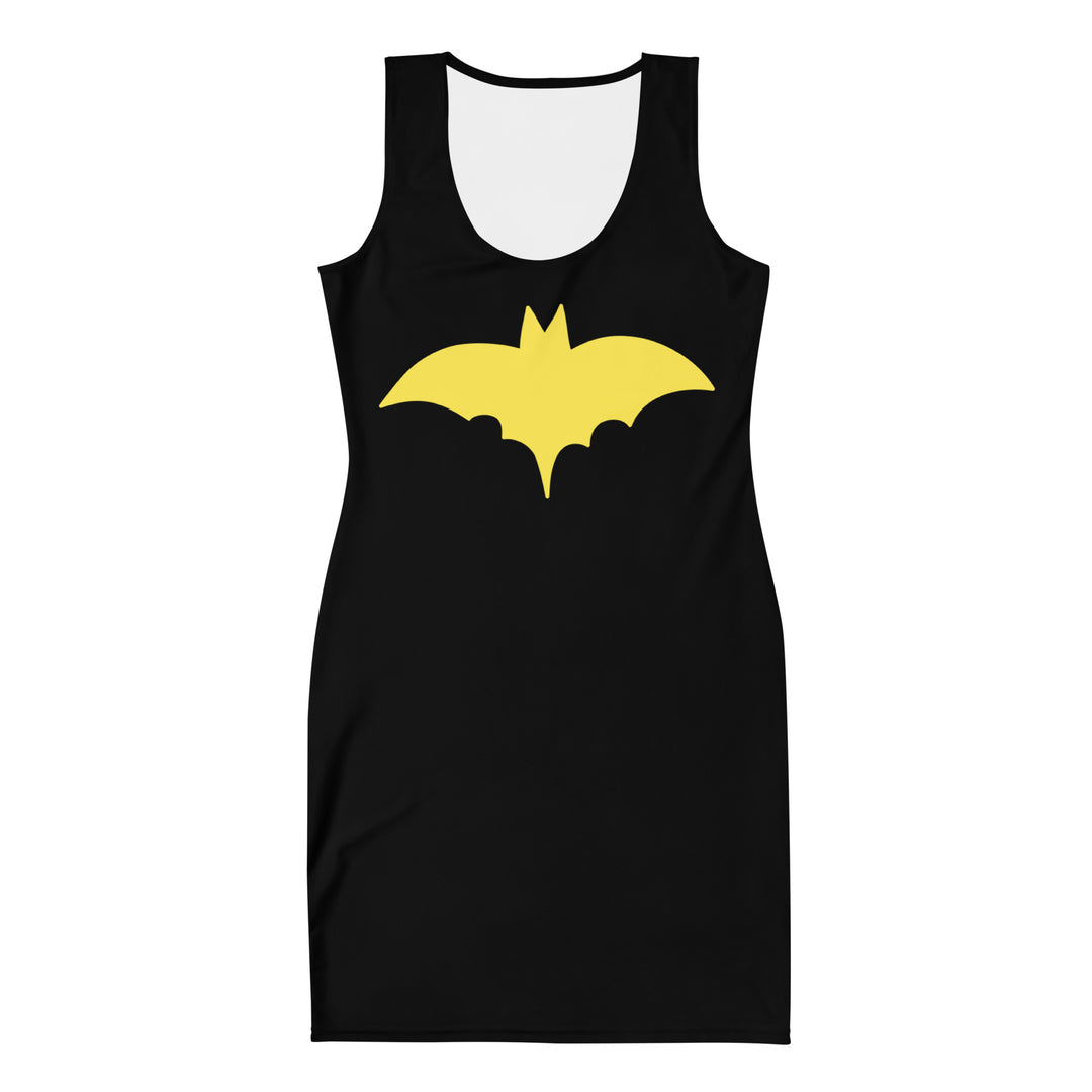 Yellow Bat Signal,  Fitted Dress