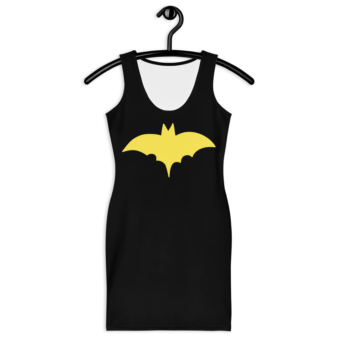 Yellow Bat Signal,  Fitted Dress