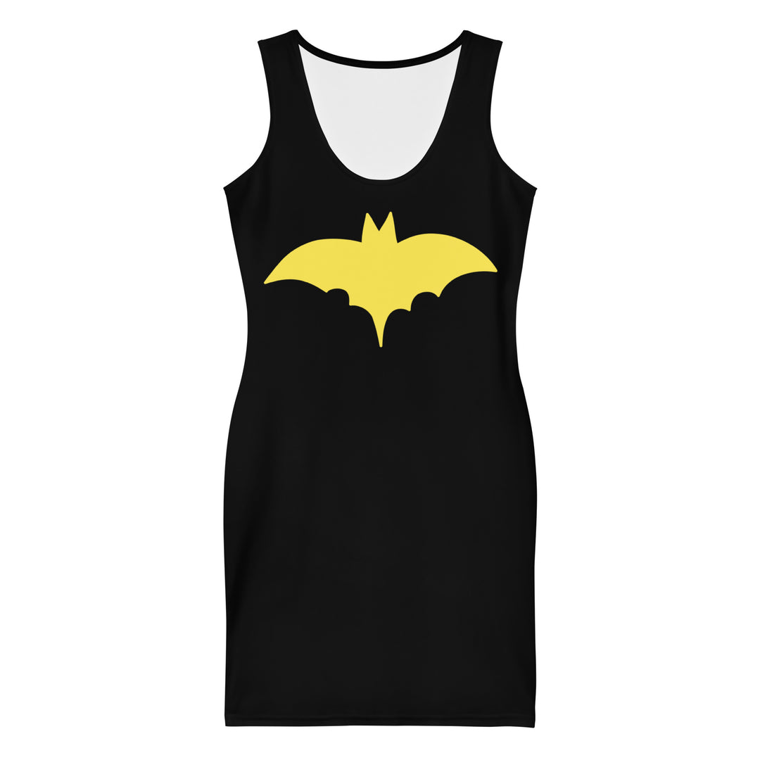 Yellow Bat Signal,  Fitted Dress