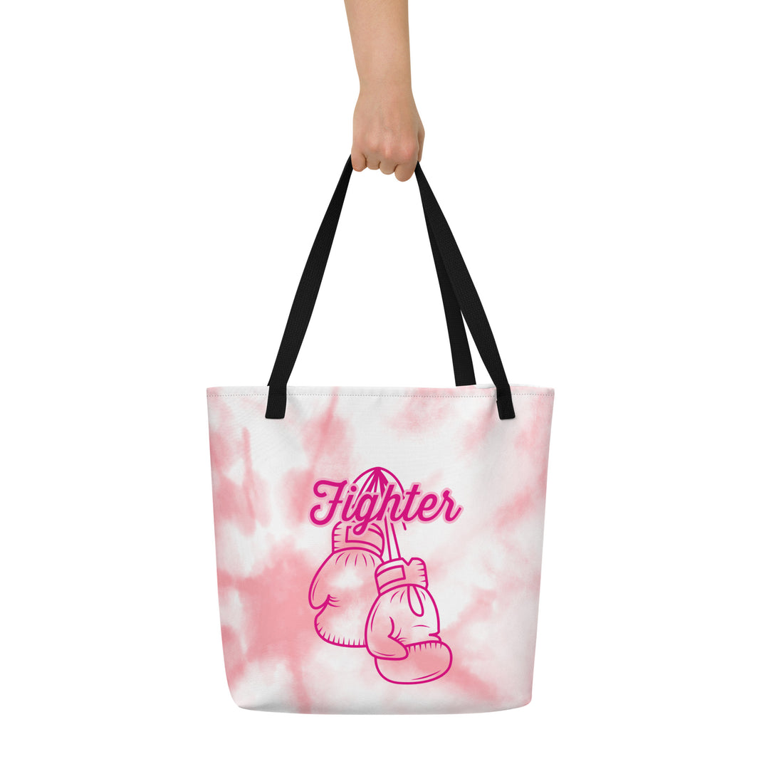Breast Cancer Fighter,  All-Over Print Large Tote Bag