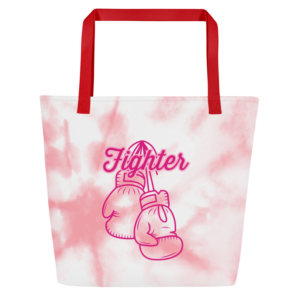 Breast Cancer Fighter,  All-Over Print Large Tote Bag