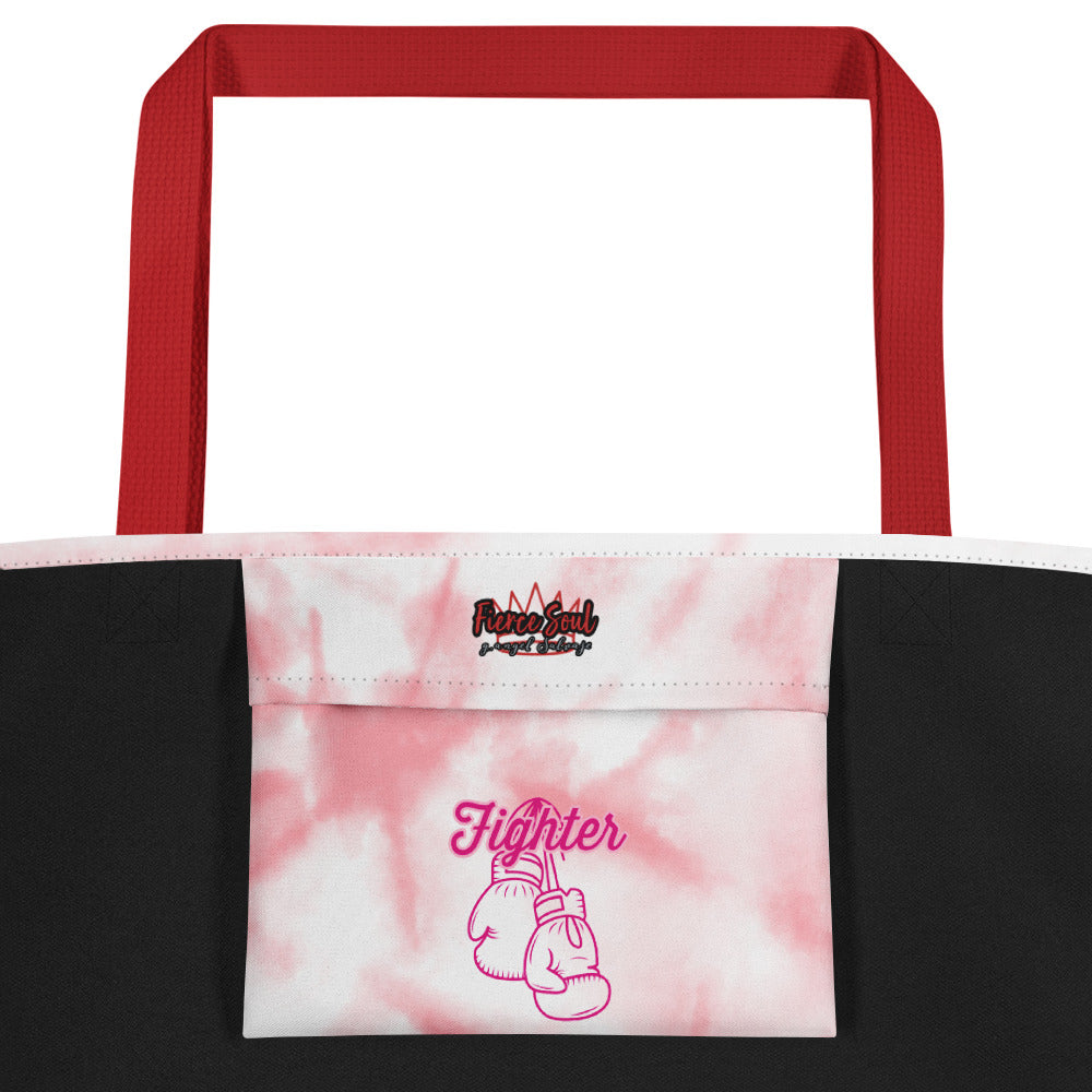 Breast Cancer Fighter,  All-Over Print Large Tote Bag