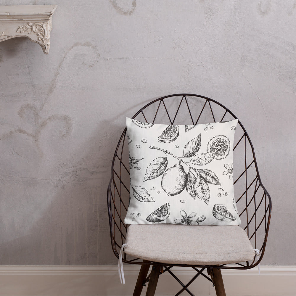 Lemon and Vines Pillow Premium Pillow