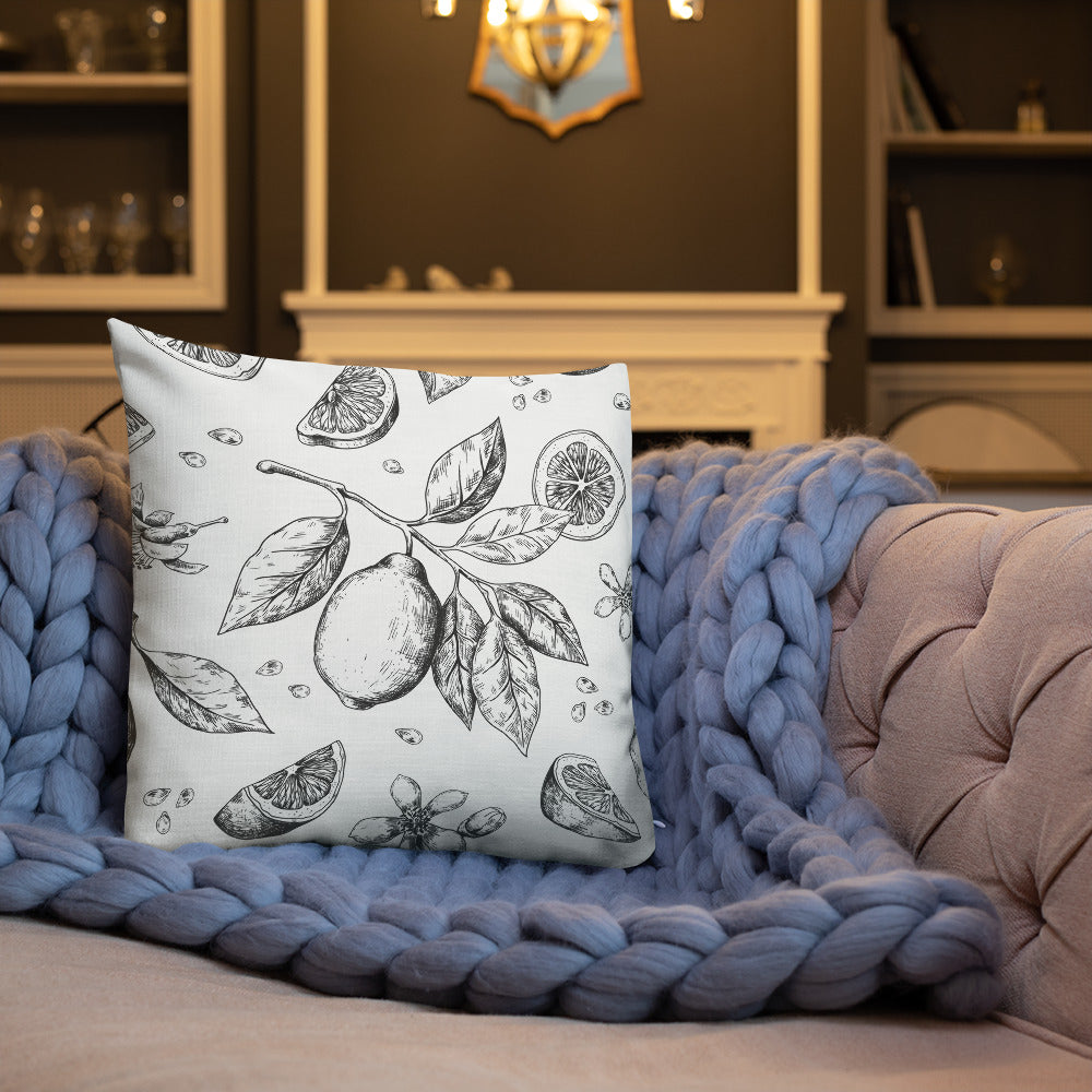 Lemon and Vines Pillow Premium Pillow