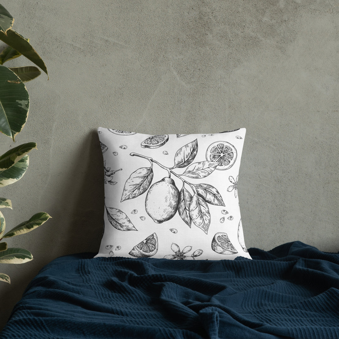 Lemon and Vines Pillow Premium Pillow