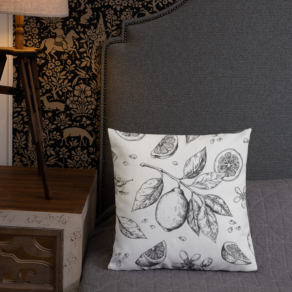 Lemon and Vines Pillow Premium Pillow