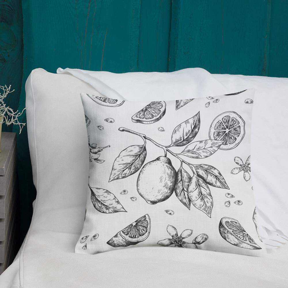 Lemon and Vines Pillow Premium Pillow