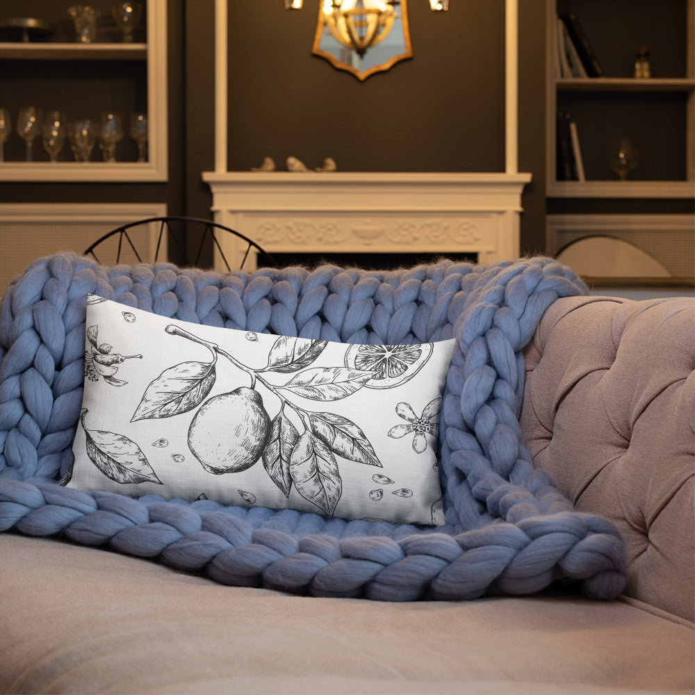 Lemon and Vines Pillow Premium Pillow