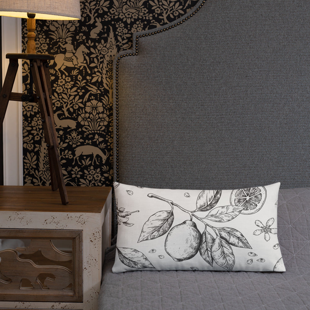 Lemon and Vines Pillow Premium Pillow