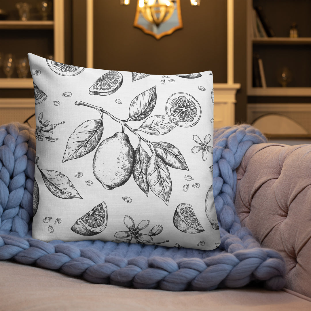 Lemon and Vines Pillow Premium Pillow
