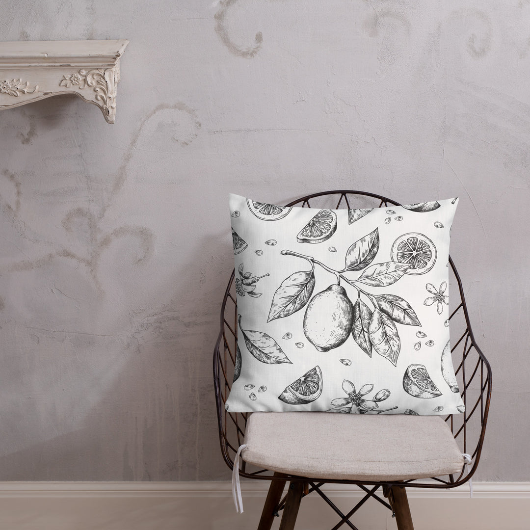 Lemon and Vines Pillow Premium Pillow