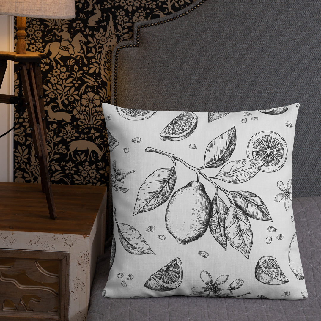 Lemon and Vines Pillow Premium Pillow
