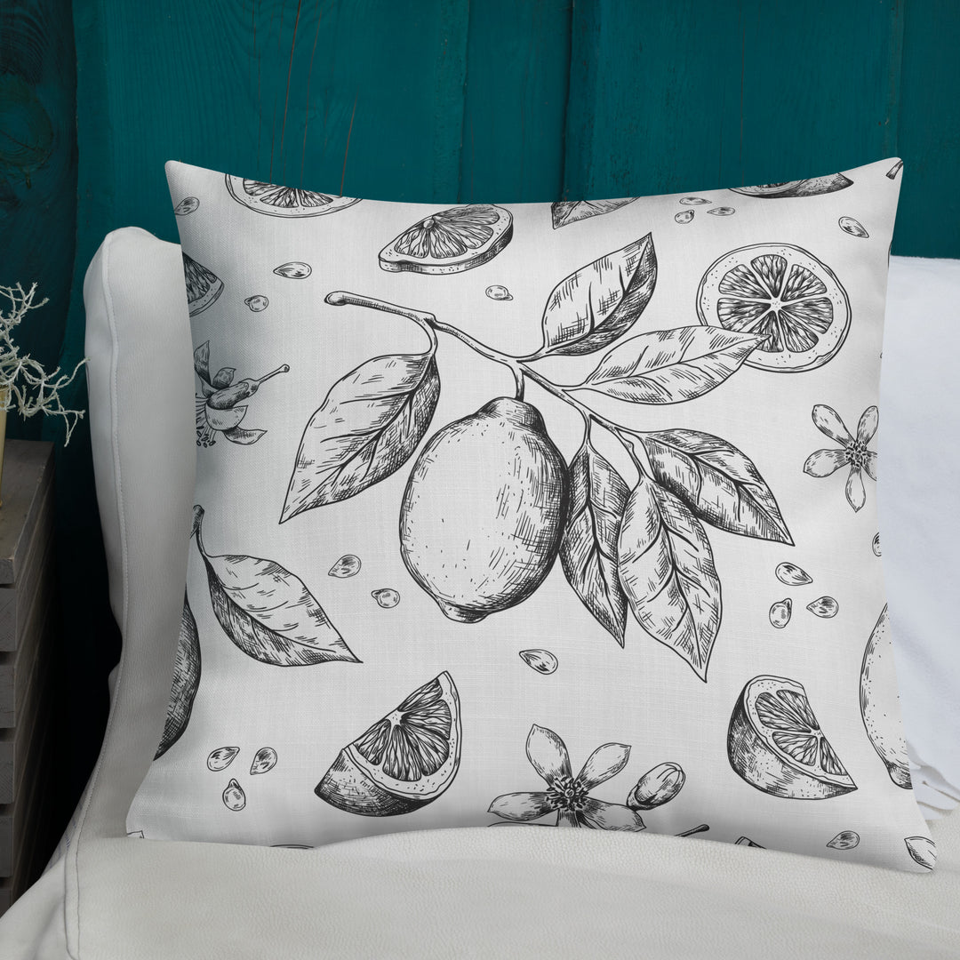 Lemon and Vines Pillow Premium Pillow