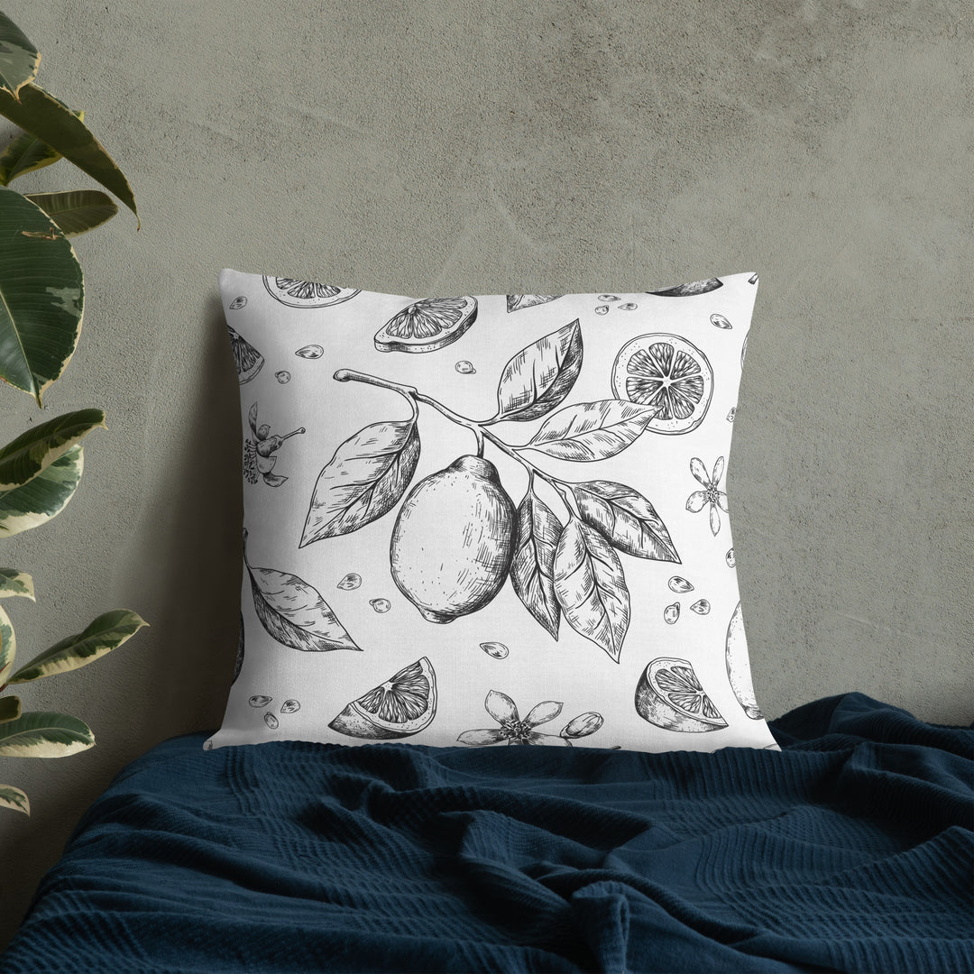 Lemon and Vines Pillow Premium Pillow