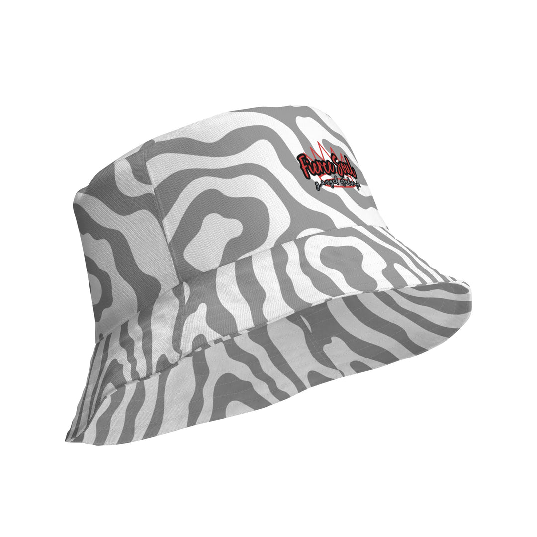 Grey Zebra, Fierce Soul,  Reversible bucket hat