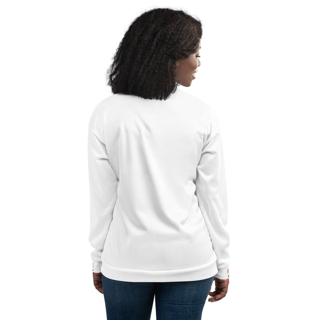 Fierce Soul, 70's lettering ,White Unisex Bomber Jacket