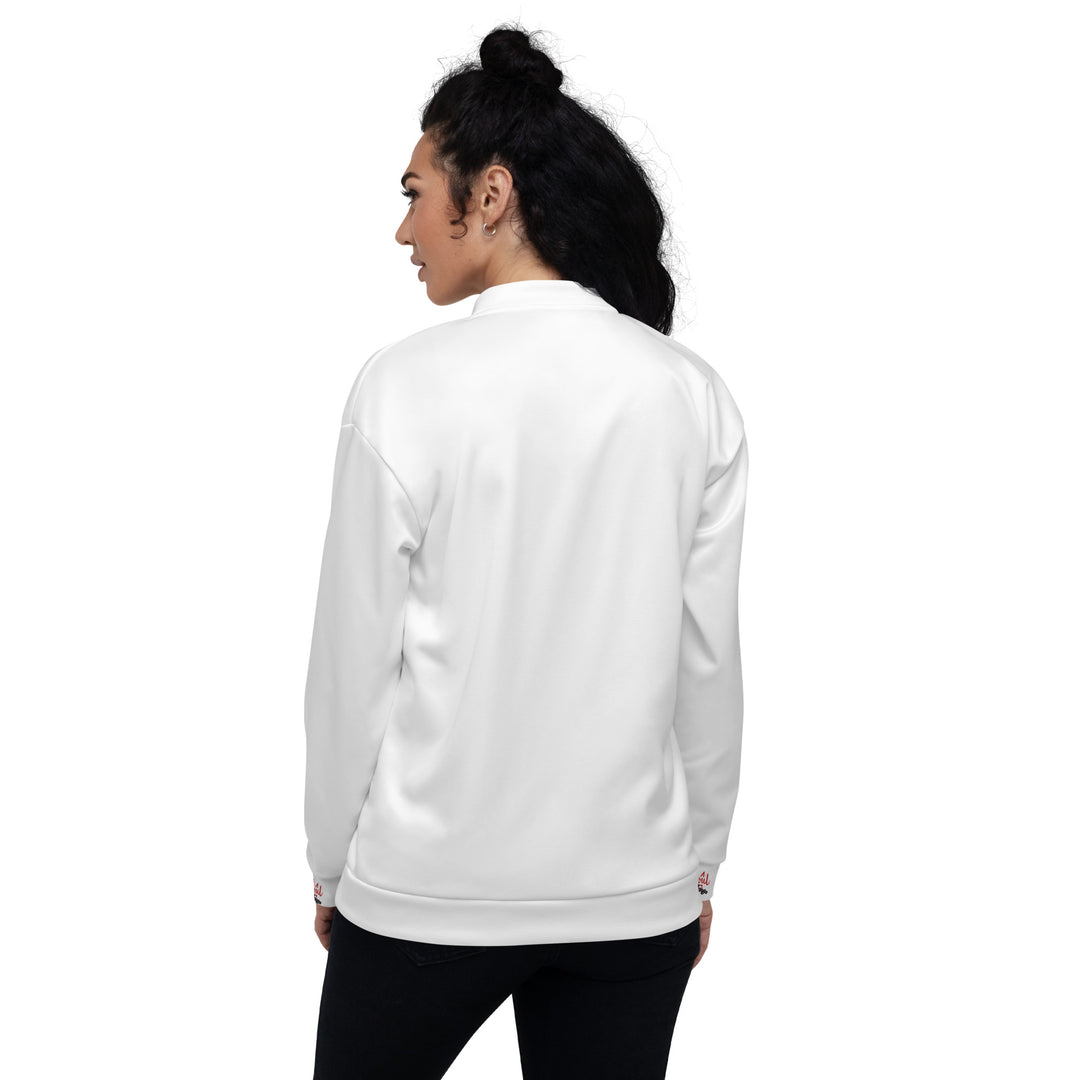 Fierce Soul, 70's lettering ,White Unisex Bomber Jacket