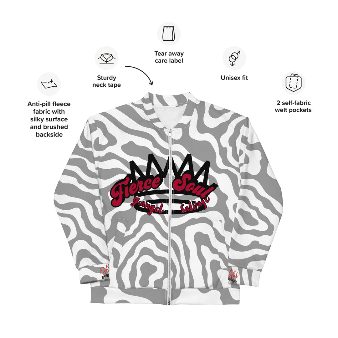 Fierce Soul Greu Zebra Unisex Bomber Jacket