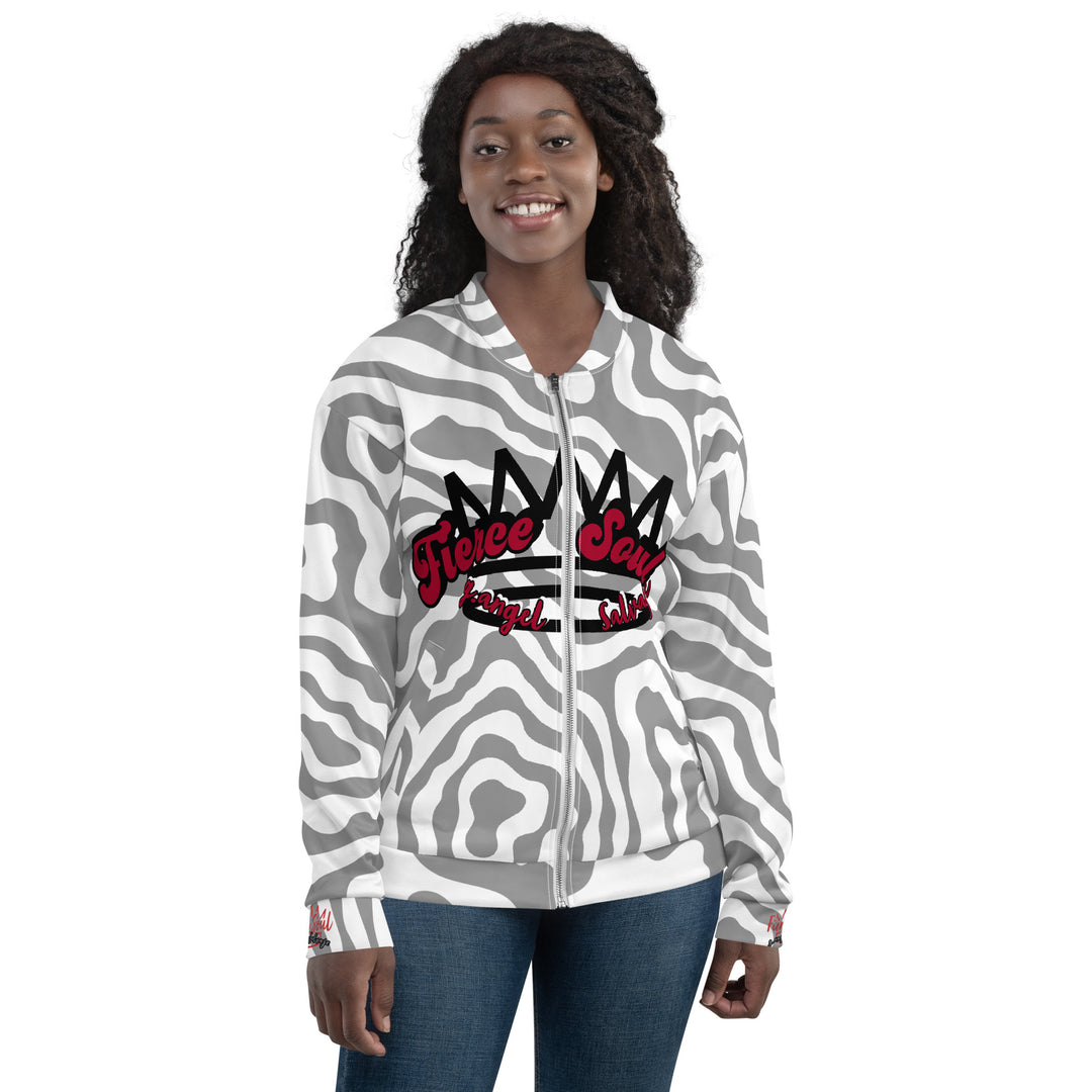 Fierce Soul Greu Zebra Unisex Bomber Jacket