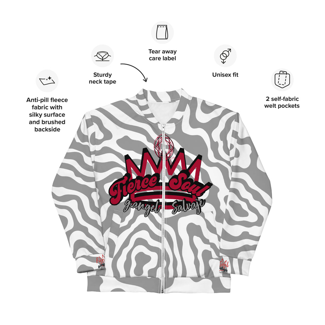 Crowned Jewel Fierce Soul, Unisex Bomber Jacket