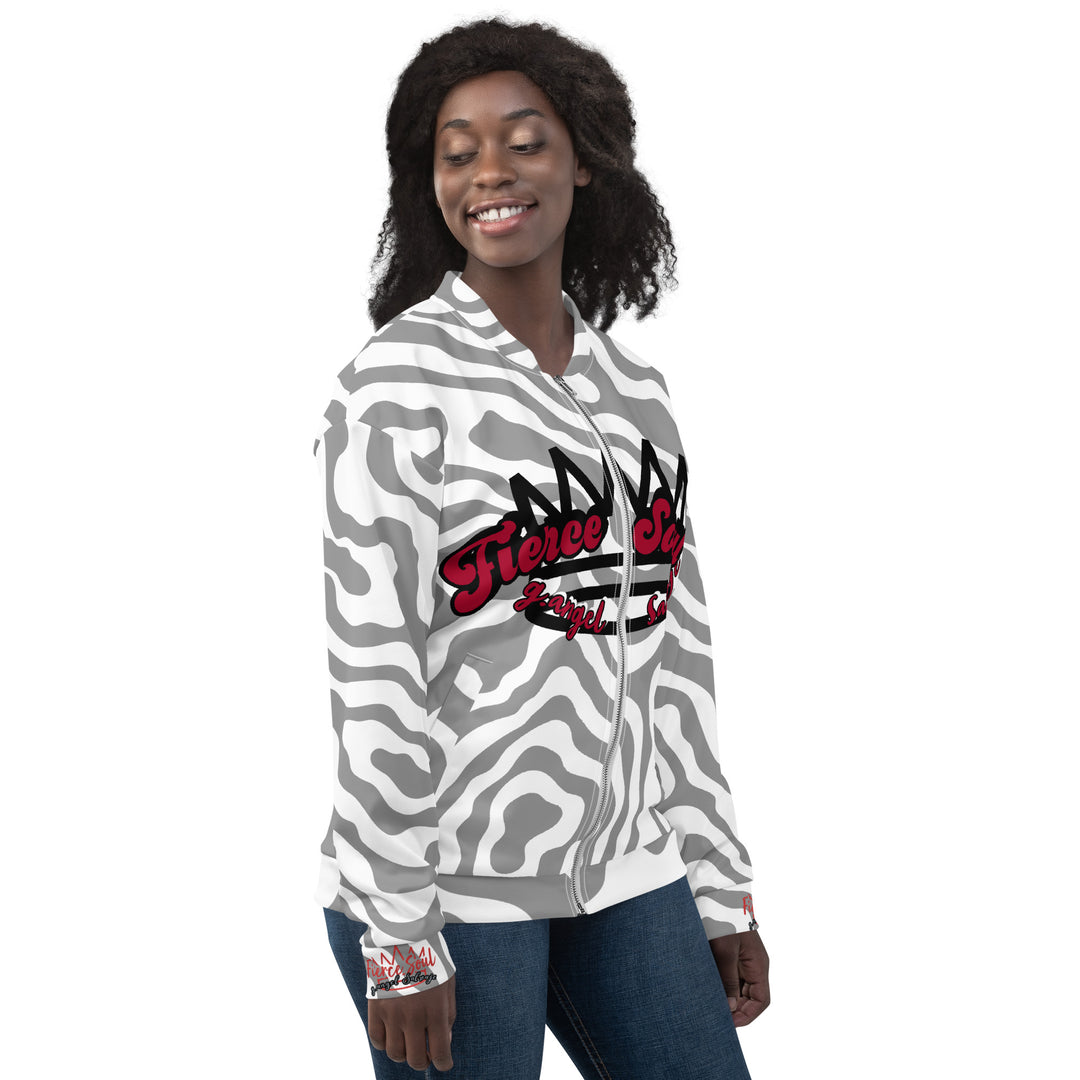 Fierce Soul Greu Zebra Unisex Bomber Jacket