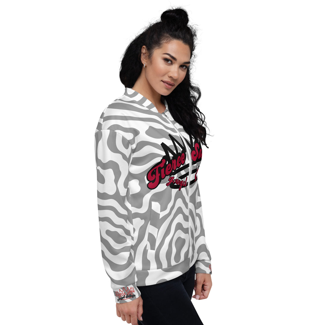 Fierce Soul Greu Zebra Unisex Bomber Jacket