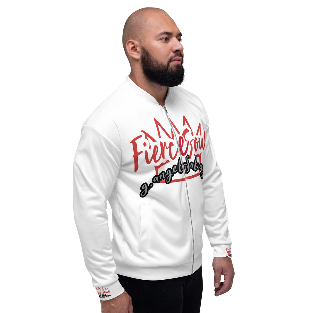 Fierce Soul,  White Simple Type, Unisex Bomber Jacket
