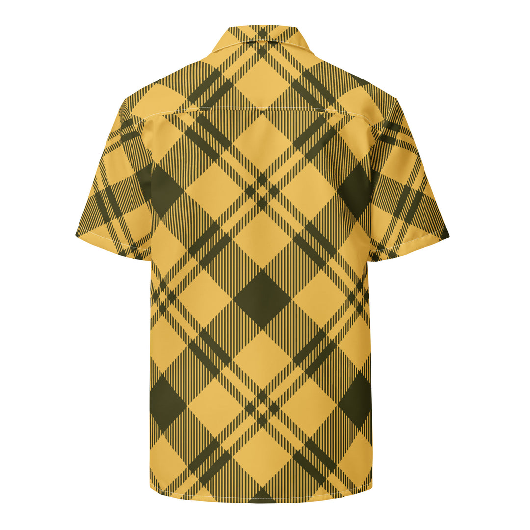 Yellow & Black Plaid Unisex,  Women's, Men's, button shirt