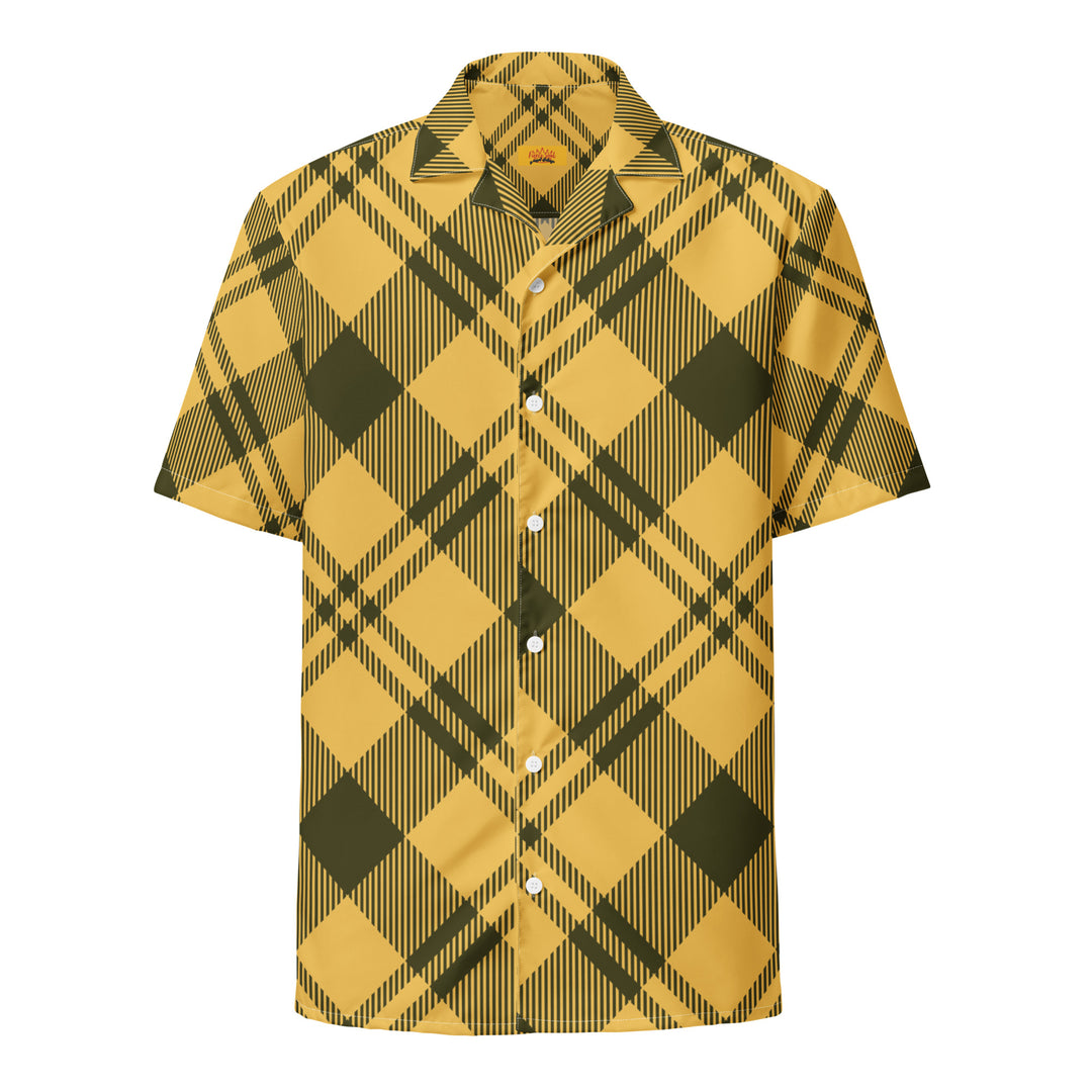 Yellow & Black Plaid Unisex,  Women's, Men's, button shirt