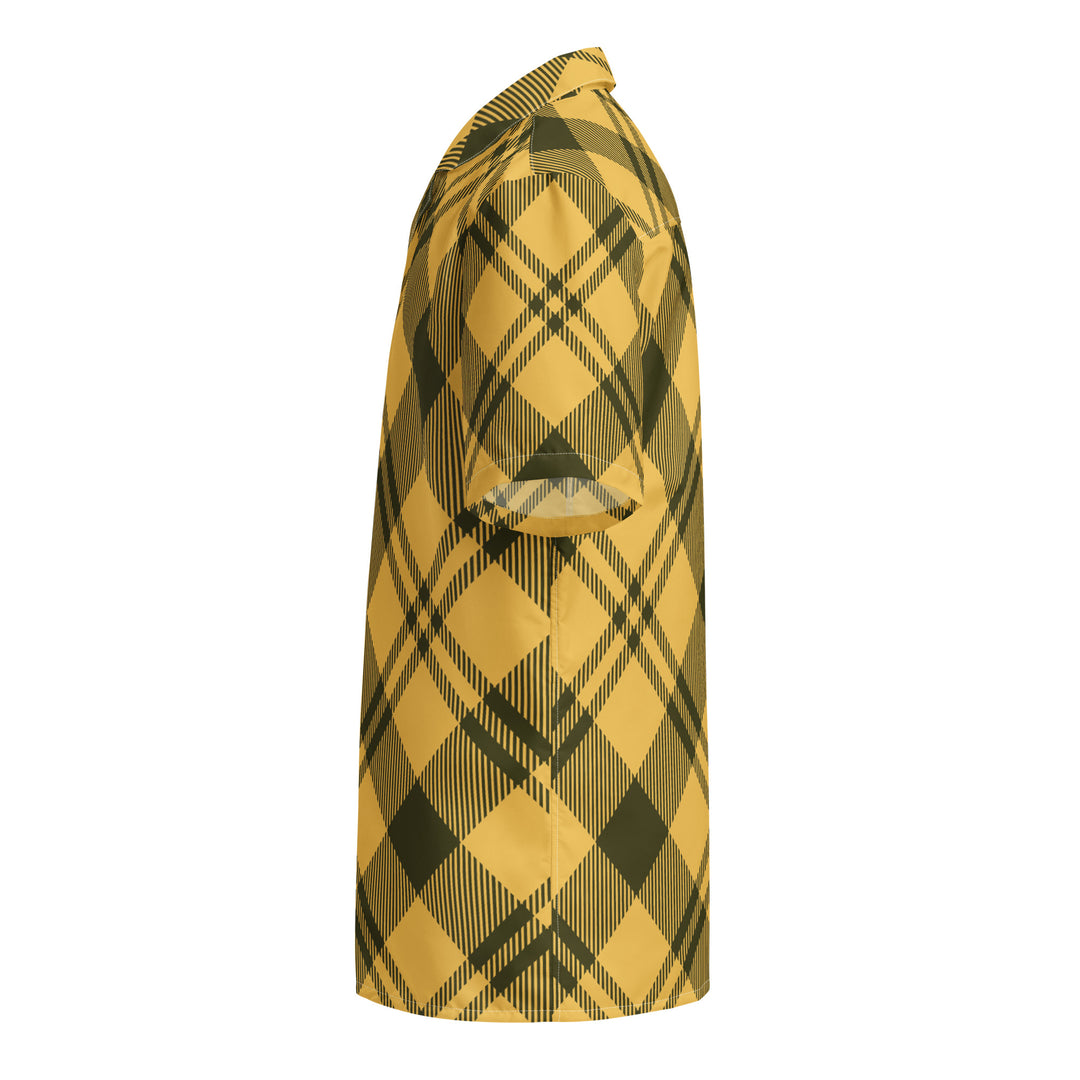 Yellow & Black Plaid Unisex,  Women's, Men's, button shirt