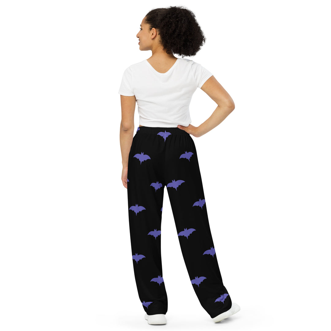 Purple Batsignal, Halloween All-over print unisex wide-leg pants