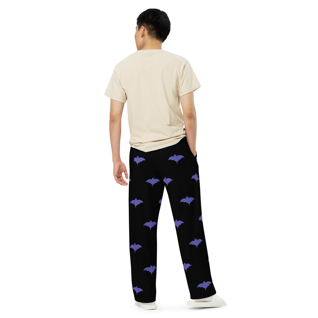 Purple Batsignal, Halloween All-over print unisex wide-leg pants