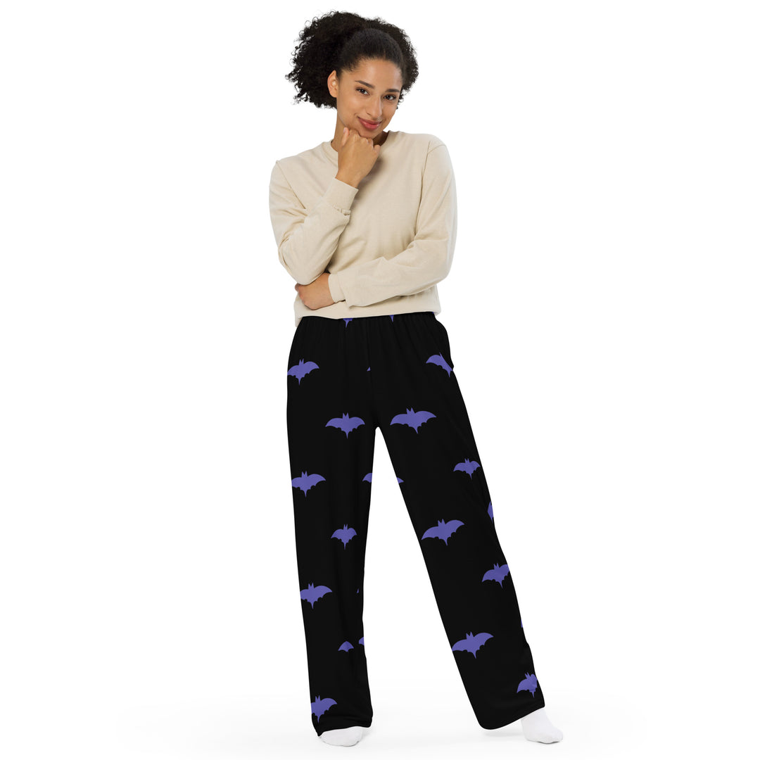 Purple Batsignal, Halloween All-over print unisex wide-leg pants