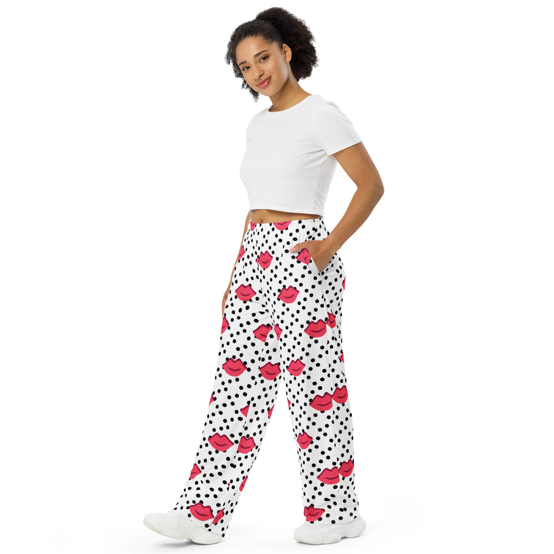 Pucker and Dots, All-over print unisex wide-leg pants