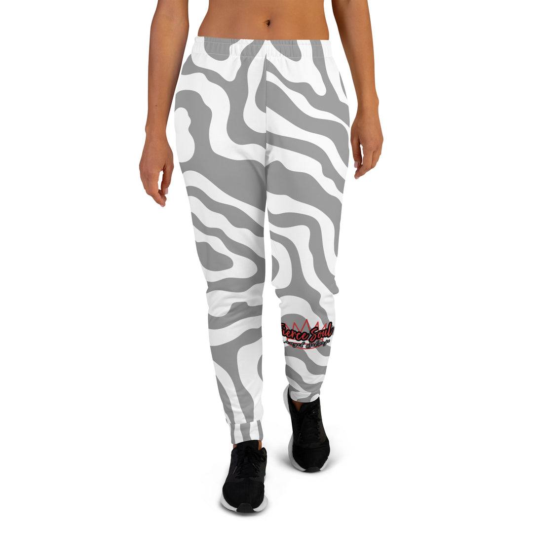 Fierce Soul Grey Zebra Women's Joggers