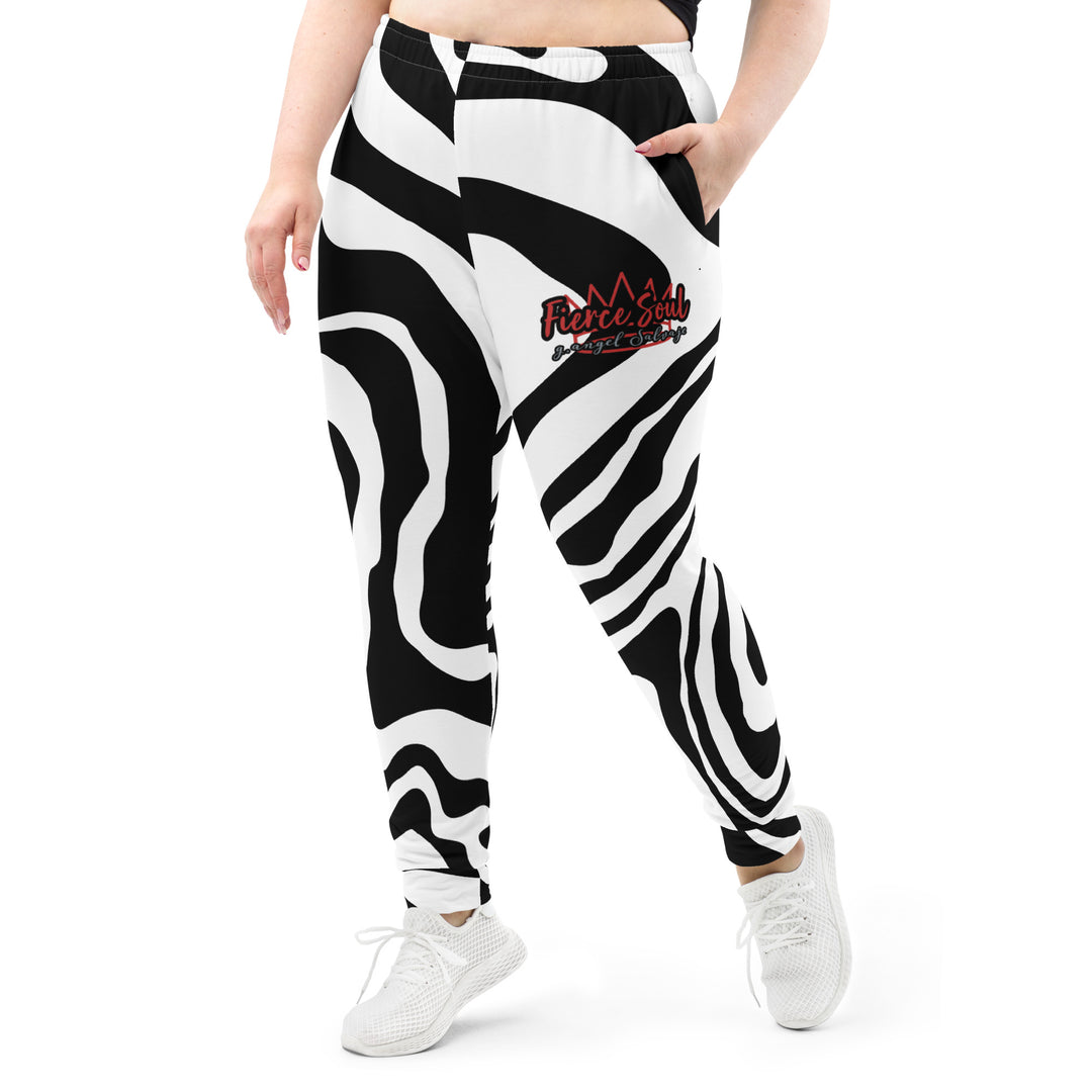 Black and White Zebra, Fierce Soul Women's Joggers