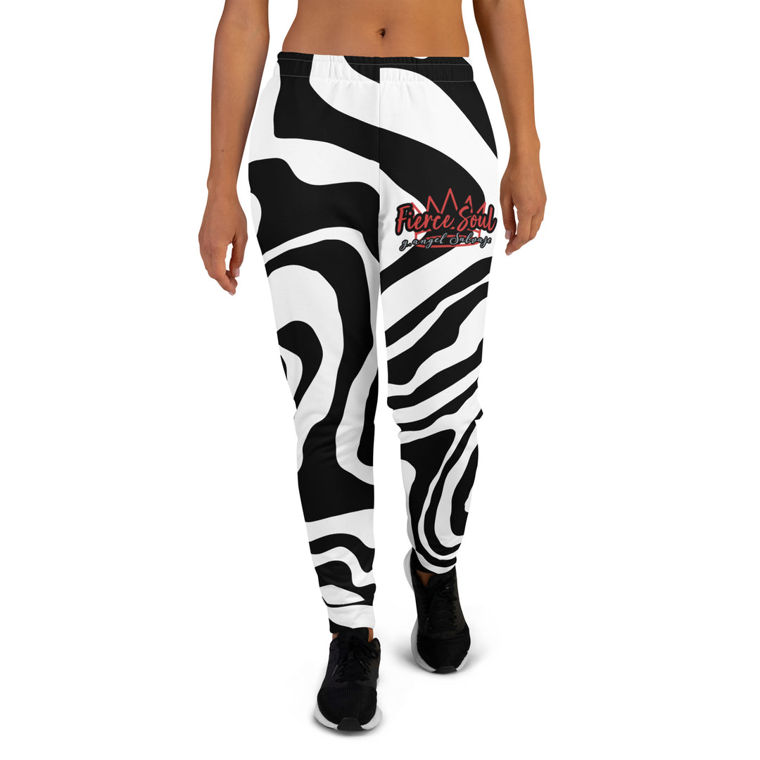 Black and White Zebra, Fierce Soul Women's Joggers