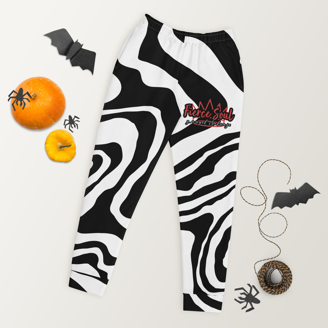 Black and White Zebra, Fierce Soul Women's Joggers