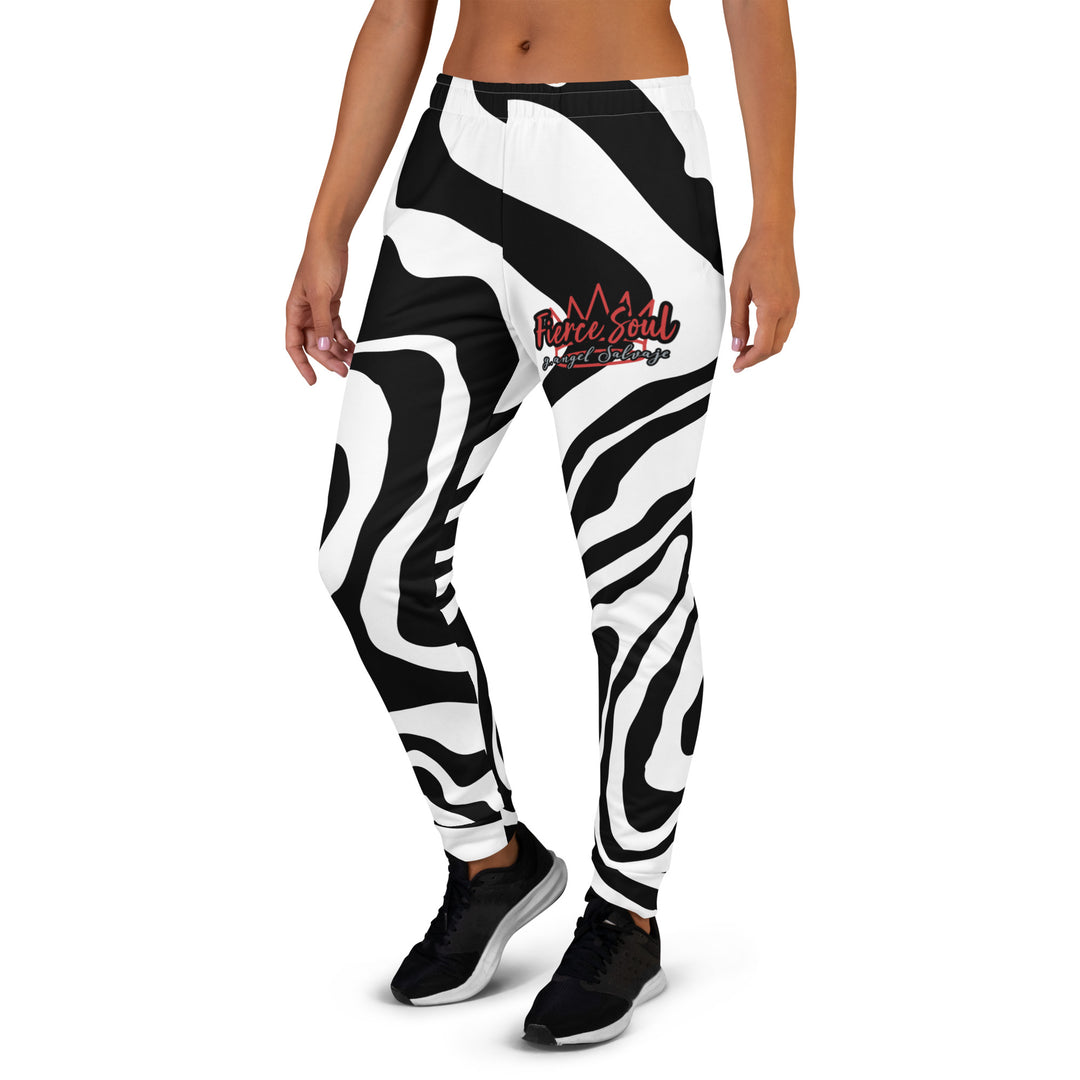 Black and White Zebra, Fierce Soul Women's Joggers