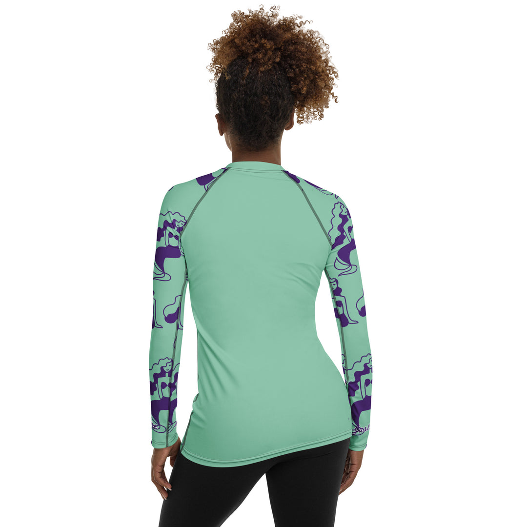 Just Breathe, purple Mermaid Women's Rash Guard
